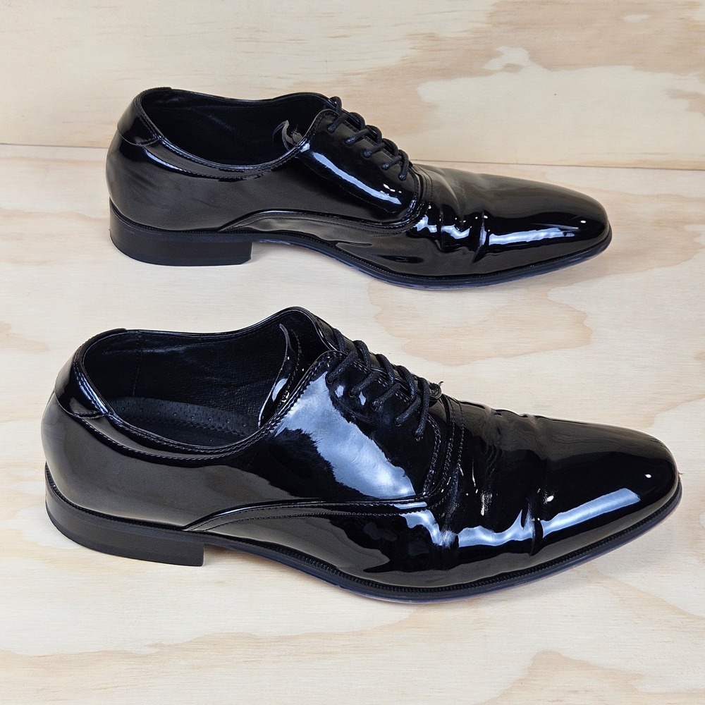 Joseph Abboud Mens 11939-004 Black Patent Leather Dress Shoes 11D